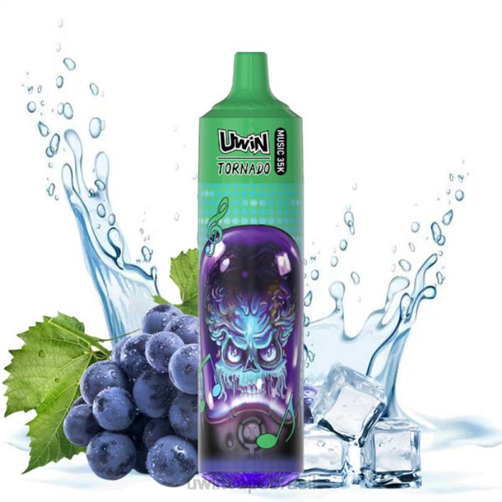 UWIN Vape Nicotina - gelo de uva UWIN CRYSTAL vaporizador descartável de 35k 60BZ17
