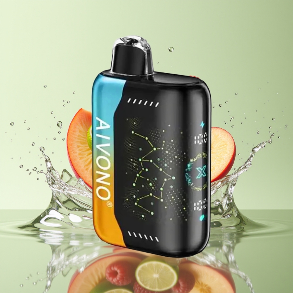 Aivono AIM BOOM 25000 Puffs 28ml 650mAh Tipo-C Framboesa Pêssego Lima