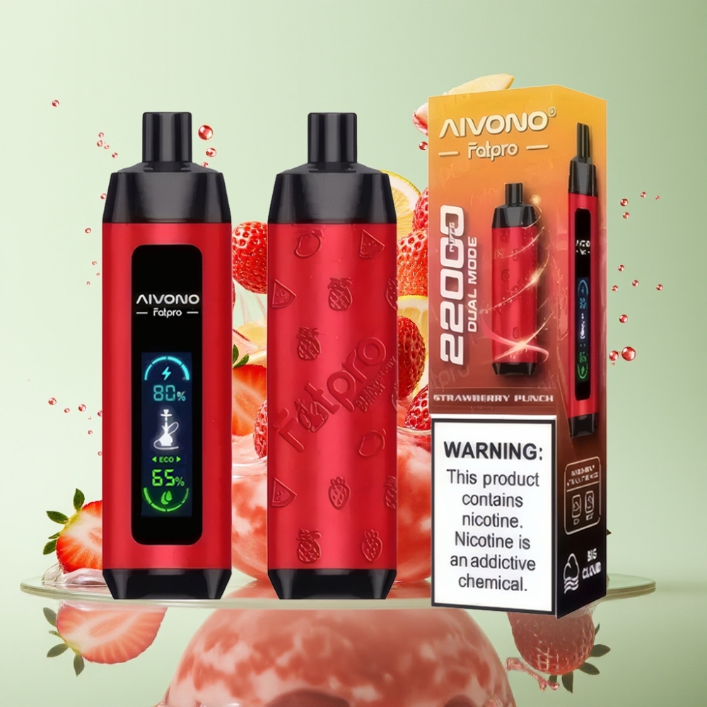 Aivono AIM FATPRO 22000 Puffs 28ml 0.6 ohm Morango Punch 5% Nic Eco/Boost