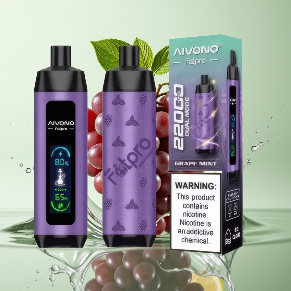 Aivono AIM FATPRO 22000 Puffs 28ml 5% Nic Uva Hortelã Eco/Boost 0.6ohm