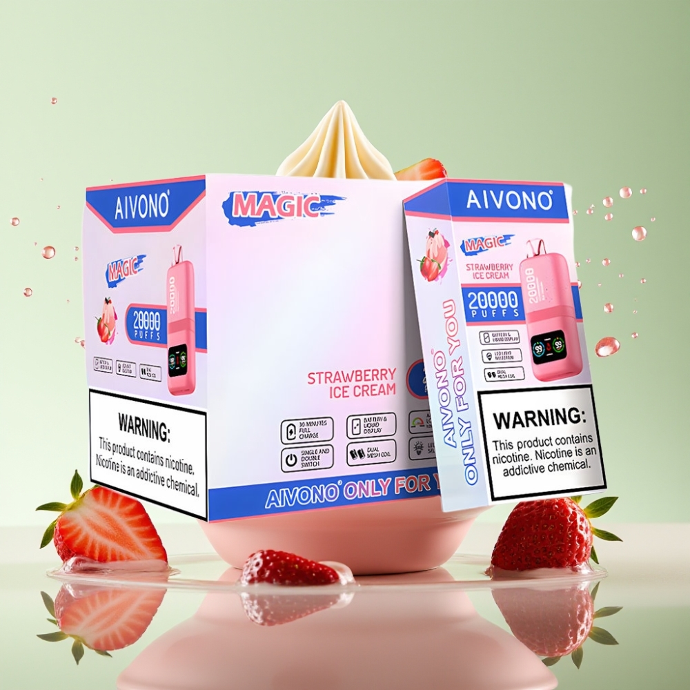 Aivono AIM MAGIC 20000 Puffs 26ml Dual Mesh Gelado de Morango