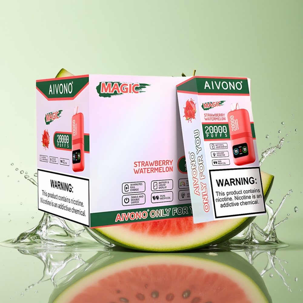 Aivono AIM MAGIC 20000 Puffs 26ml Morango Melancia Bateria 600mAh Tipo-C