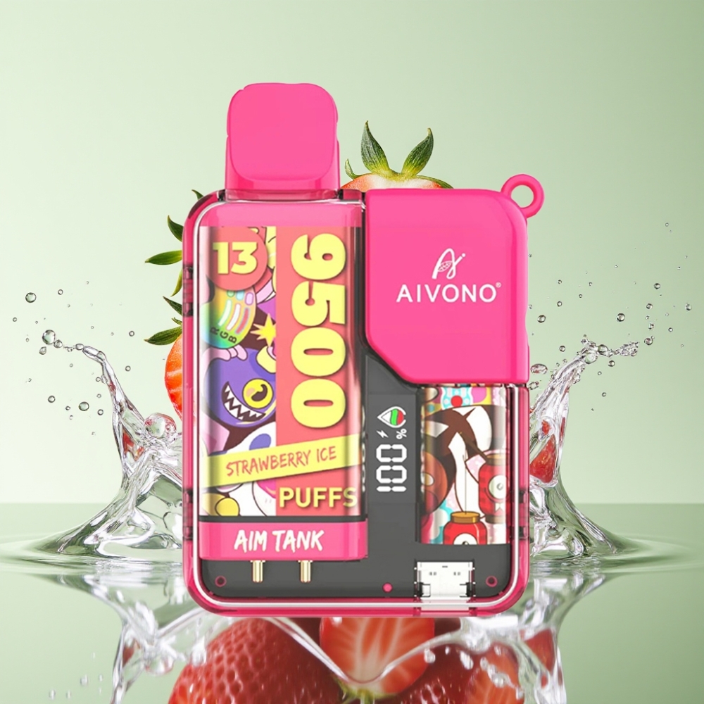 Aivono AIM-TANK 9500 Puffs 18ml 650mAh LCD Morango Gelo