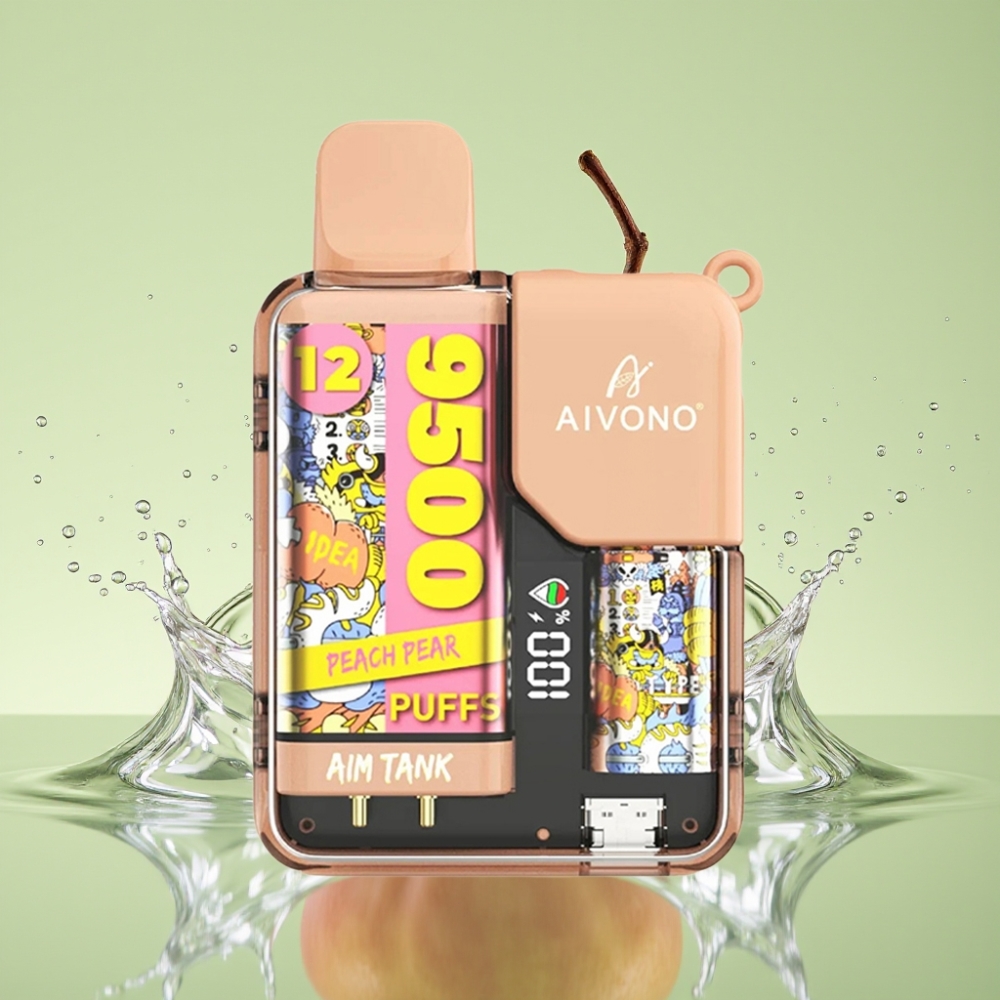 Aivono AIM-TANK 9500 Puffs 18ml 650mAh LCD Pêra Pêssego