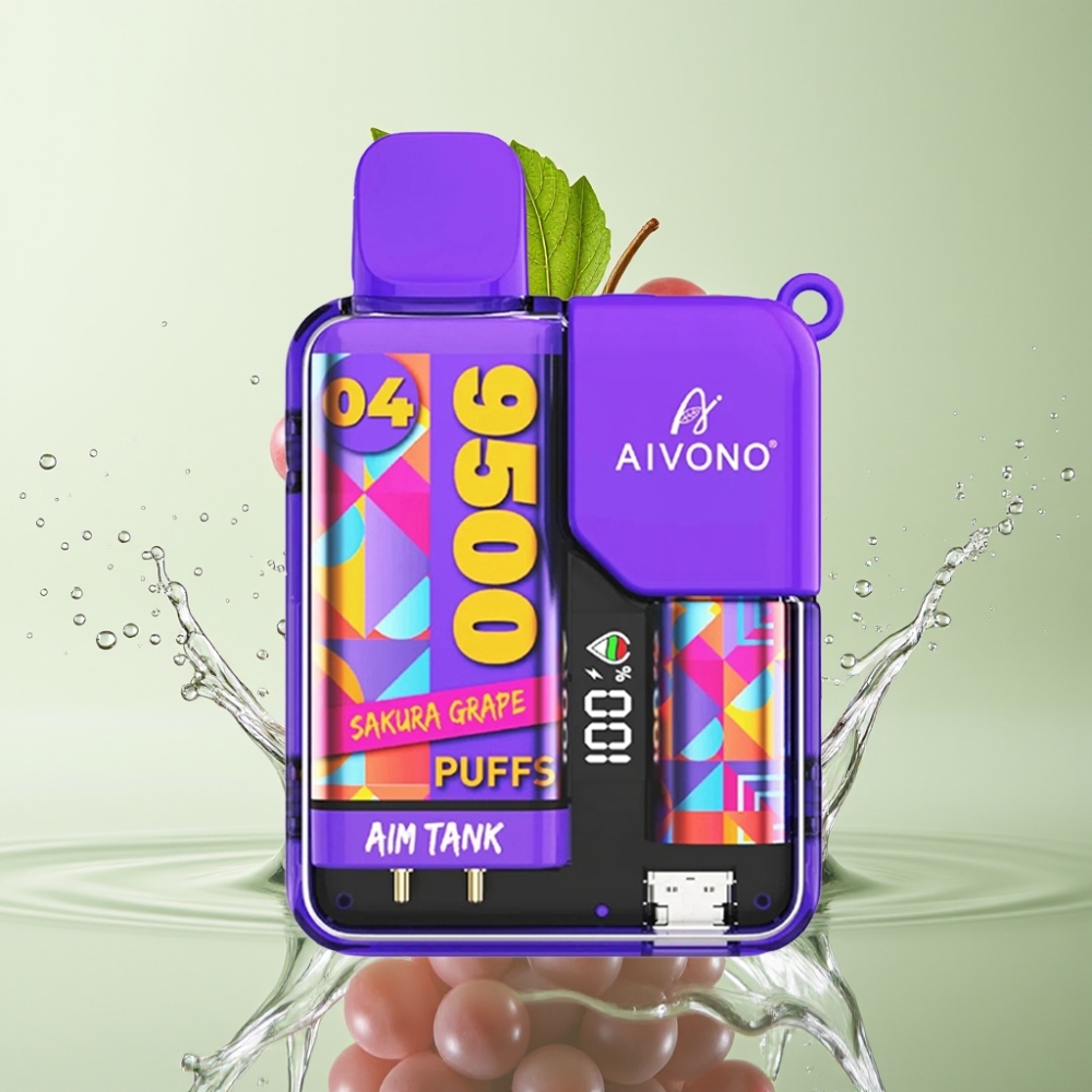 Aivono AIM-TANK 9500 Puffs 18ml 650mAh LCD Uva Sakura 1.2ohm