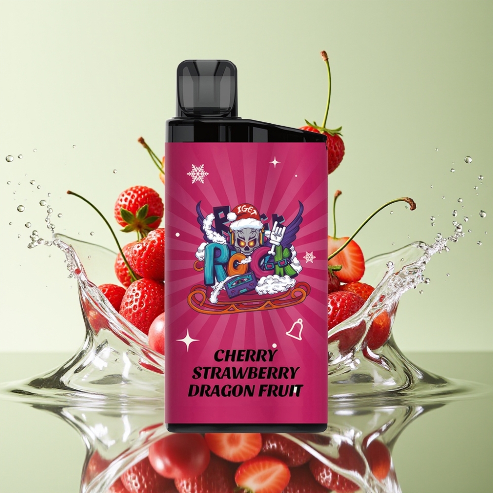 IGET Bar 3500 Puffs 1.2 Ohm Mesh Cereja Morango Pitaya PC+ALU 1400mAh