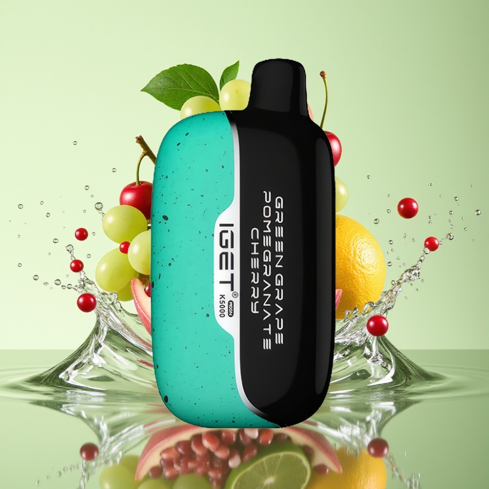 IGET Moon K5000 Puffs 81.5g PC 1.35 Ohm Uva Verde Romã Cereja IGET Moon K5000 Puffs 81.5g PC 1.35 Ohm Uva Verde Romã Cereja