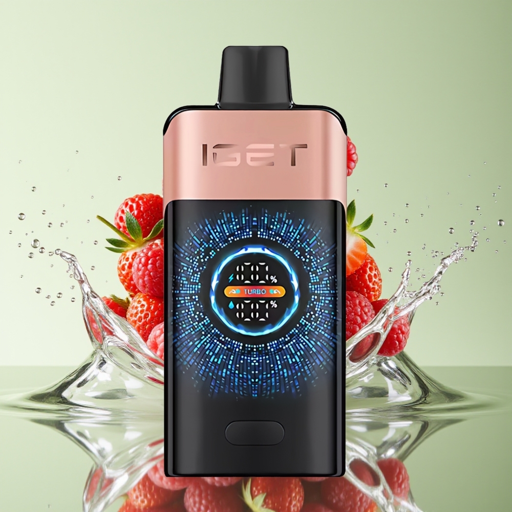IGET ONE 12000 Puffs Turbo 9000 2700mAh Morango Framboesa IGET ONE 12000 Puffs Turbo 9000 2700mAh Morango Framboesa