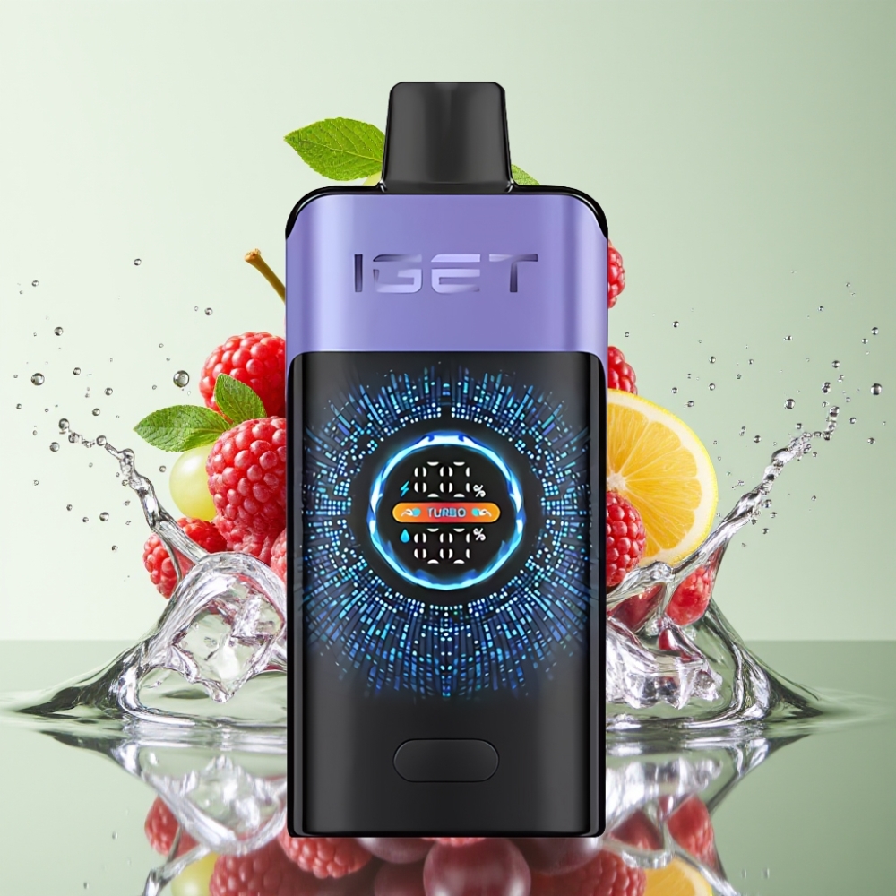 IGET ONE 12000 Puffs Turbo 9000 PCTG+ALU+PC 2700mAh Tela Grande Curva Sabor Framboesa Uva Gelo IGET ONE 12000 Puffs Turbo 9000 PCTG+ALU+PC 2700mAh Tela Grande Curva Sabor Framboesa Uva Gelo