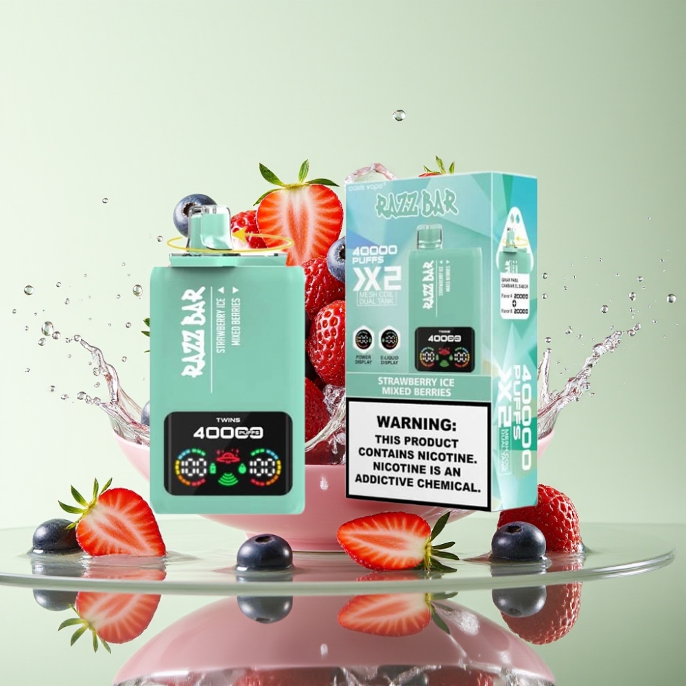 Razz Bar 40000 Puffs Tela de Potência 1.0Ω×2 Bobina Malha Morango Gelo & Frutas Vermelhas Razz Bar 40000 Puffs Tela de Potência 1.0Ω×2 Bobina Malha Morango Gelo & Frutas Vermelhas