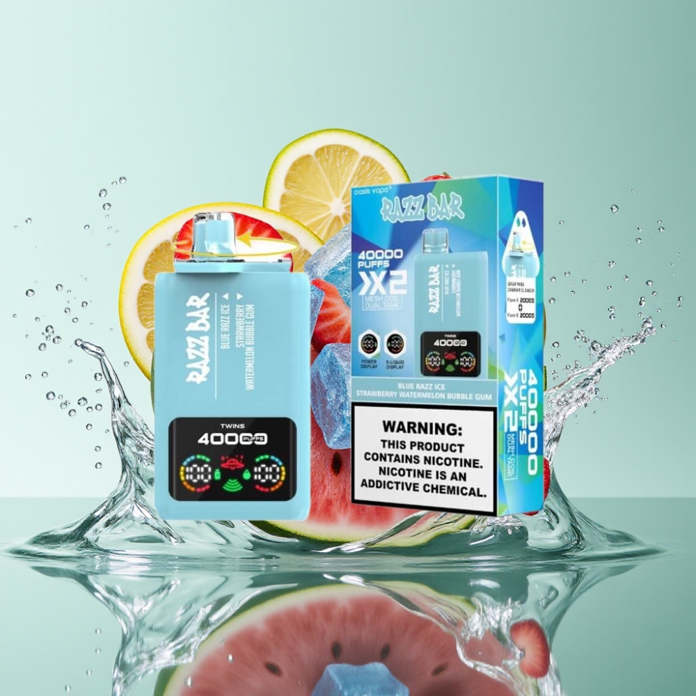 Razz Bar 40000 Puffs Tela de Potência Bobina Dupla 1.0Ω Sabor GELADO DE FRAMBOESA AZUL-MELANCIA MORANGO CHICLETE Razz Bar 40000 Puffs Tela de Potência Bobina Dupla 1.0Ω Sabor GELADO DE FRAMBOESA AZUL-MELANCIA MORANGO CHICLETE