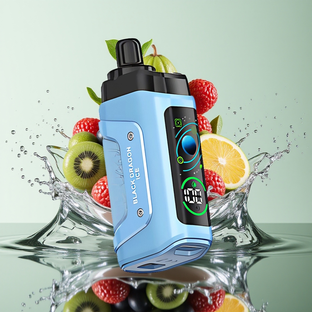 Razz Bar 45000 Puffs 1.0 Ohm Recarregável Sabor Dragão Negro Gelo Razz Bar 45000 Puffs 1.0 Ohm Recarregável Sabor Dragão Negro Gelo