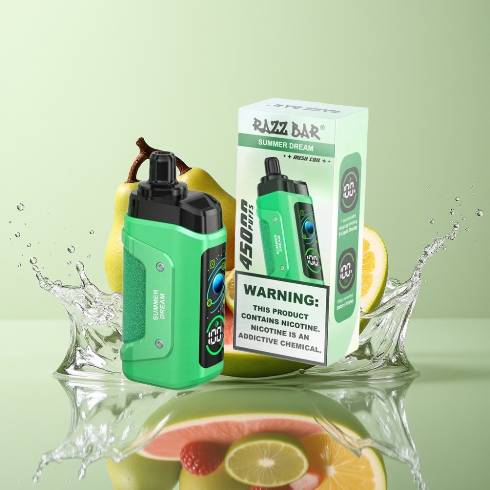 Razz Bar 45000 Puffs 1.0 Ohm Recarregável Sabor Sonho de Verão