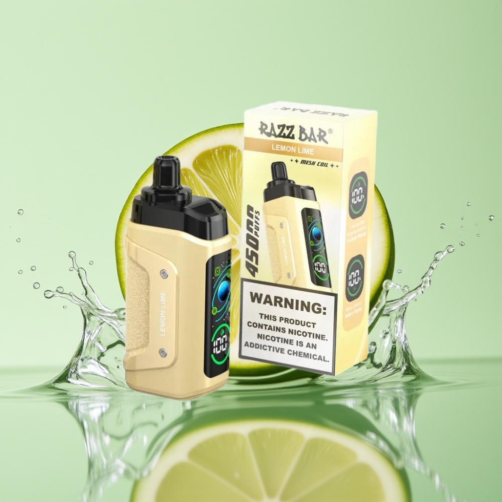 Razz Bar 45000 Puffs Resistência 1.0 Ohm Bateria 650 Mah Sabor Limão Lima
