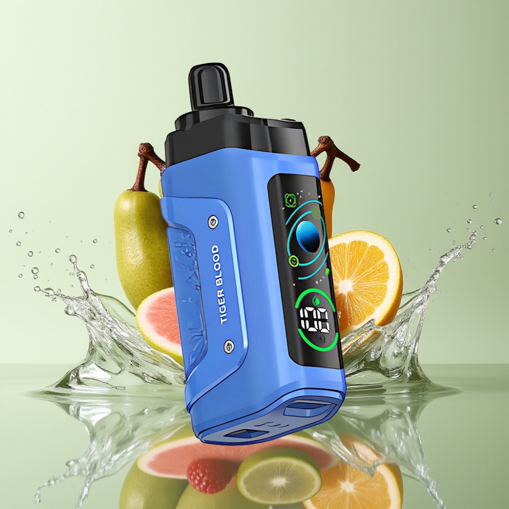 Razz Bar 45000 Puffs Tigre Sangue Bobina Mesh 1.0 Ohm Fluxo de Ar Ajustável 650 mAh Recarregável Type-C 20 mg/ml Razz Bar 45000 Puffs Tigre Sangue Bobina Mesh 1.0 Ohm Fluxo de Ar Ajustável 650 mAh Recarregável Type-C 20 mg/ml