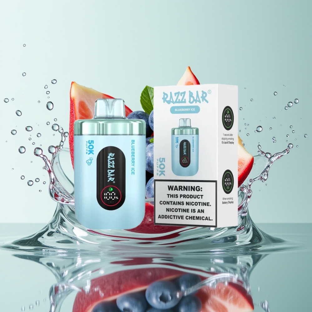 Razz Bar 50K Puffs 1.0 Ohm Mesh 650mAh Type-C 2% Nic Blueberry Ice (Mirtilo Gelo)