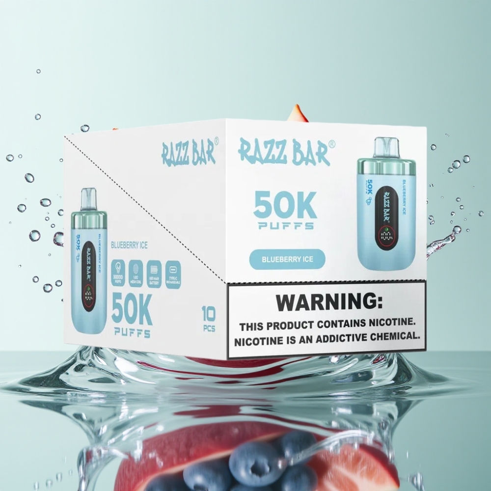 Razz Bar 50K Puffs 1.0 Ohm Mesh 650mAh Type-C 2% Nic Blueberry Ice (Mirtilo Gelo)