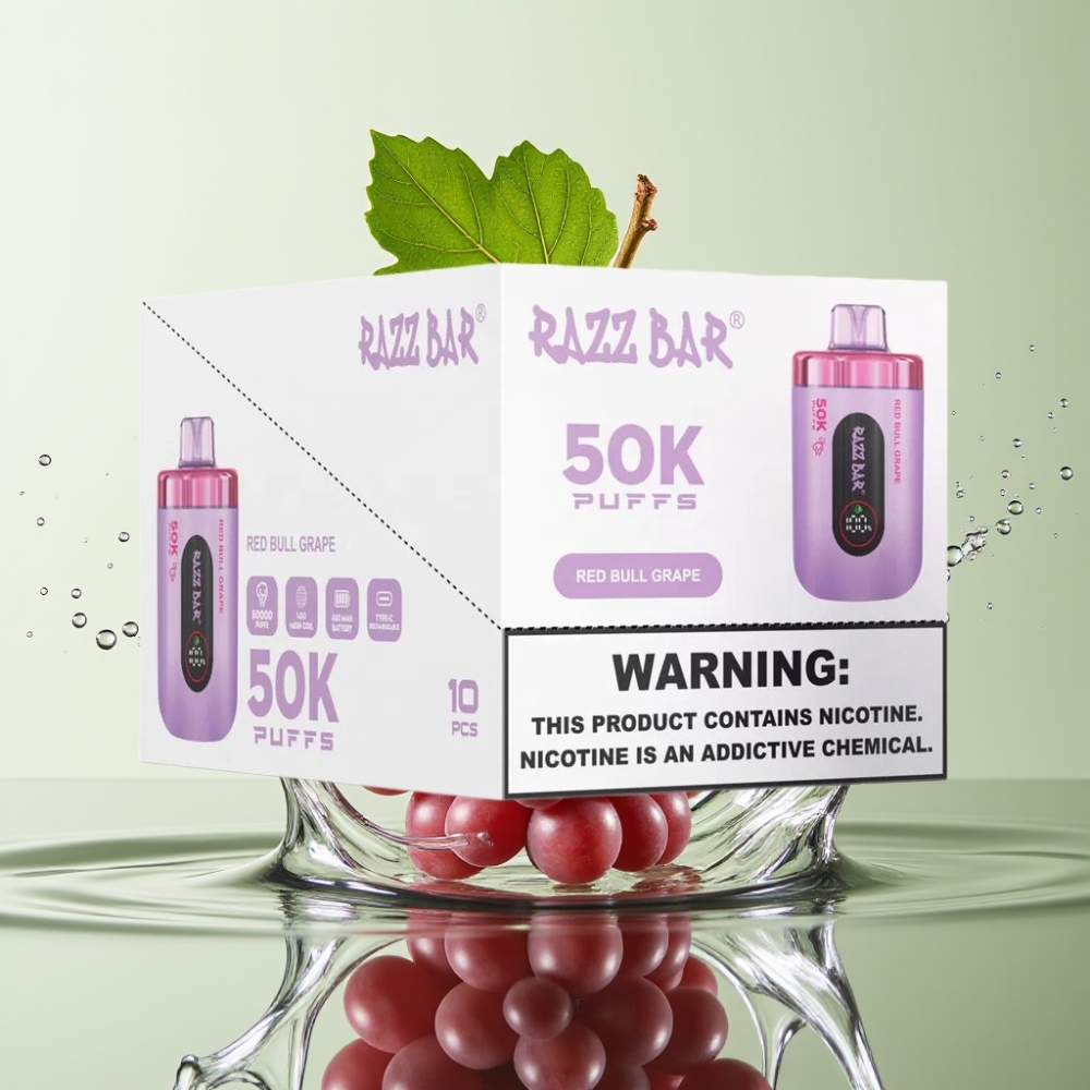 Razz Bar 50K Puffs 1.0 Ohm Tipo-C Uva Red Bull