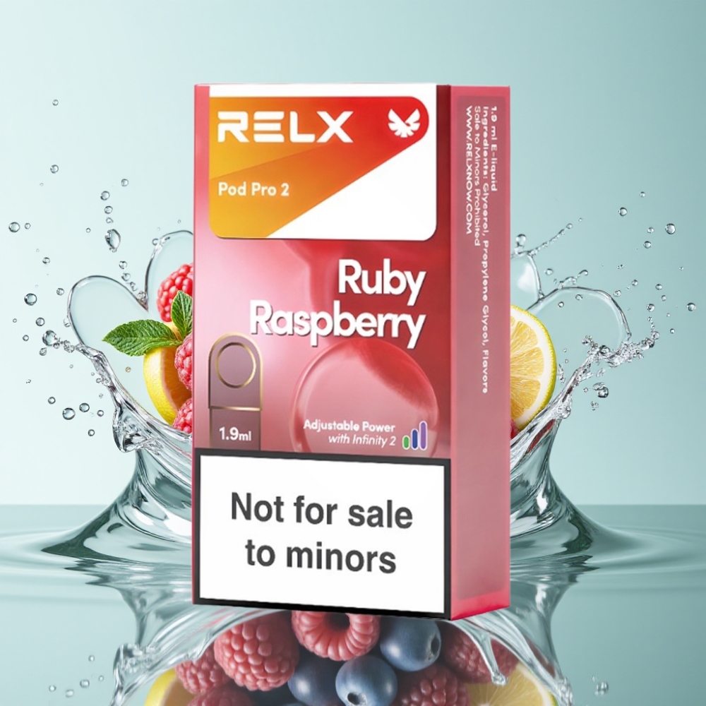 RELX Pod Pro 2 600 Puffs 0% Nicotine 1.9ml Framboesa Azul