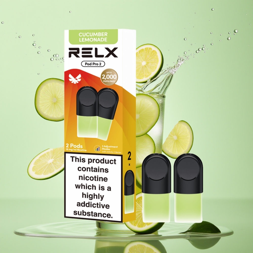 RELX Pod Pro 2 600 Puffs 1.9ml 1.8% Nic Sabor Limonada de Pepino