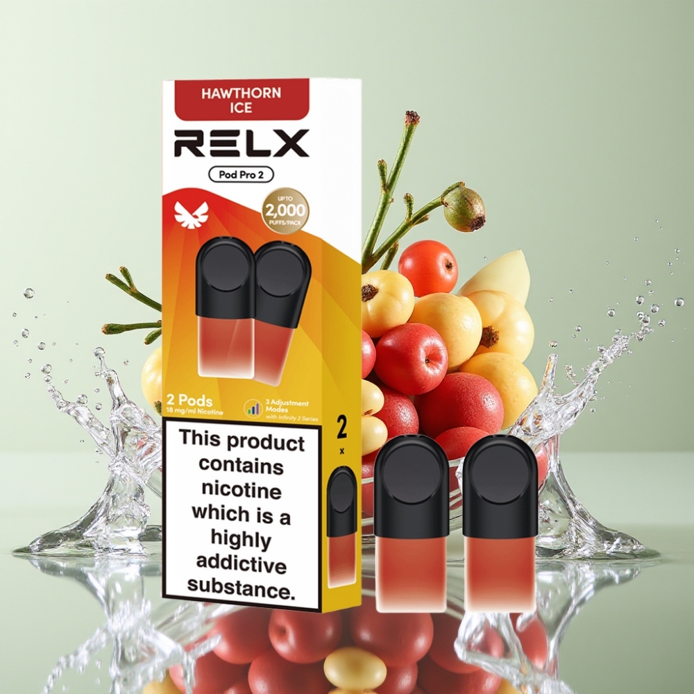 RELX Pod Pro 2 600 Puffs 1.9ml 1.8% Nicotina Acerola Gelo Modos de Voltagem