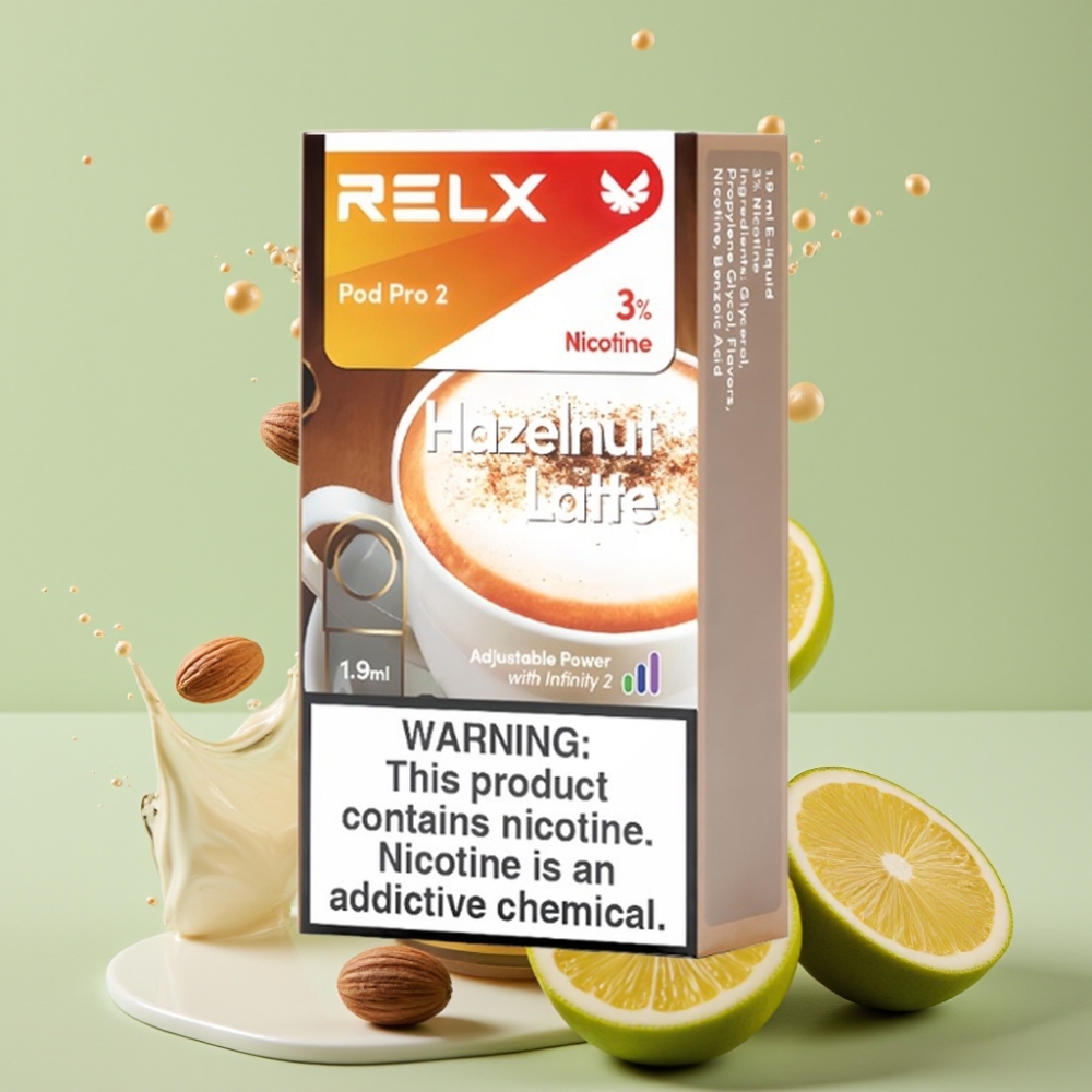 RELX Pod Pro 2 600 Puffs 1.9ml 3% Avelã Latte 3 Modos