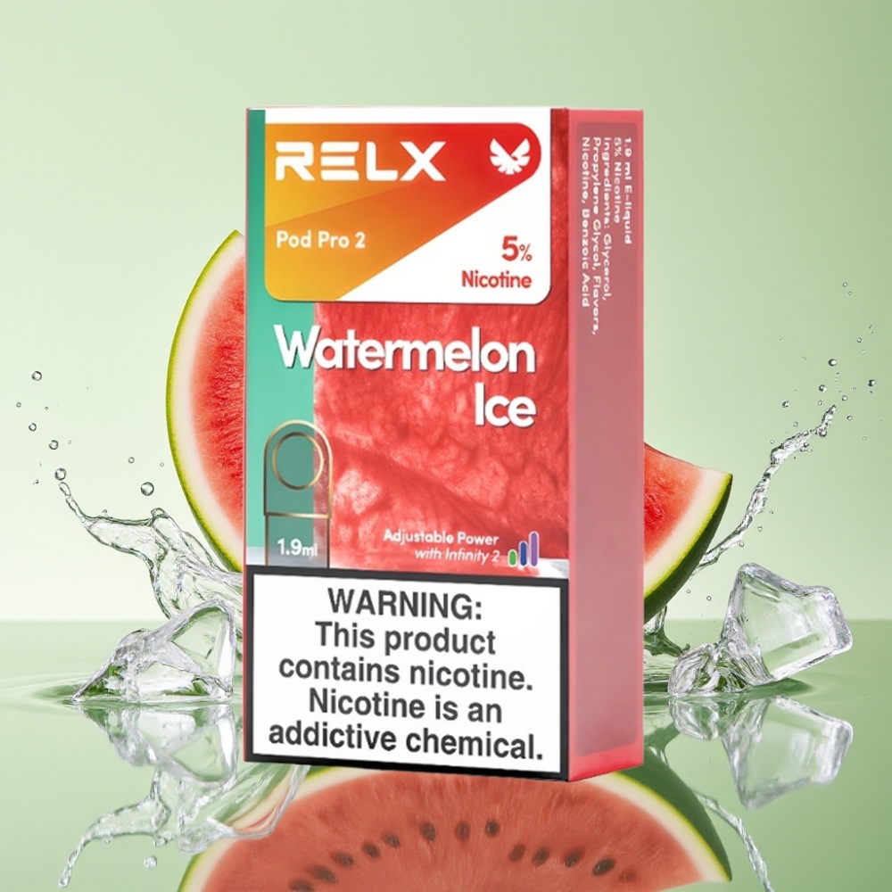 RELX Pod Pro 2 600 Puffs 5% Nic Melancia Gelada 1.9ml 3 Modos