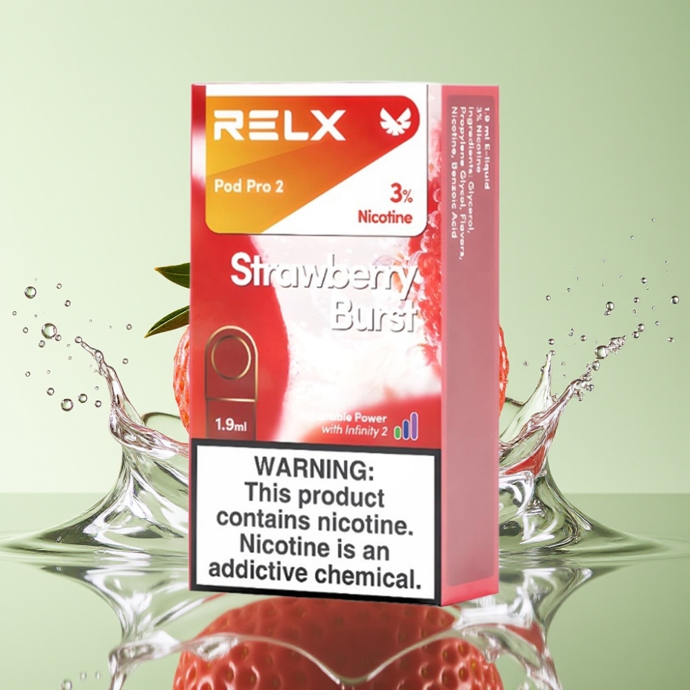 RELX Pod Pro 2 600 puffs 1.9ml 3% Morango Explosivo Modos Eco/Smooth/Boost