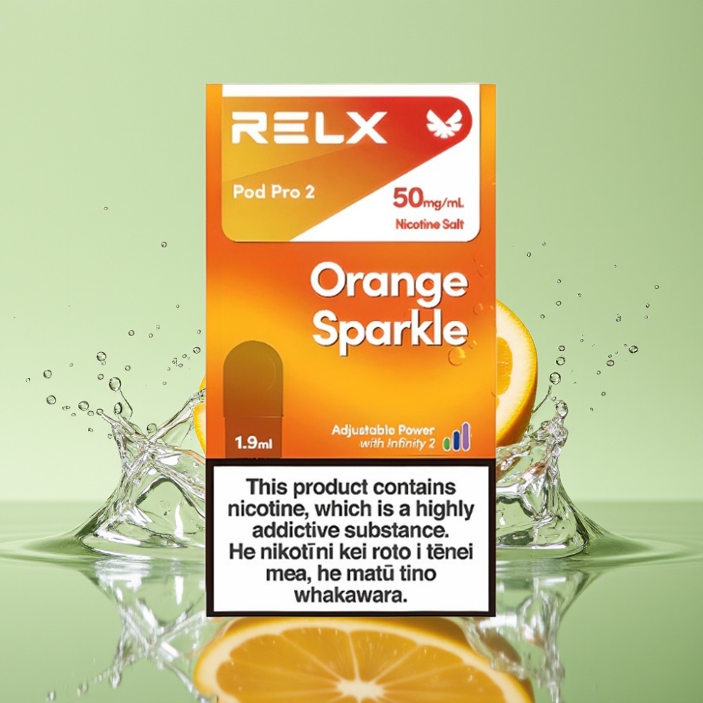 RELX Pod Pro 2 600 puffs 5% 1.9ml Eco/Smooth/Boost Laranja Brilhante