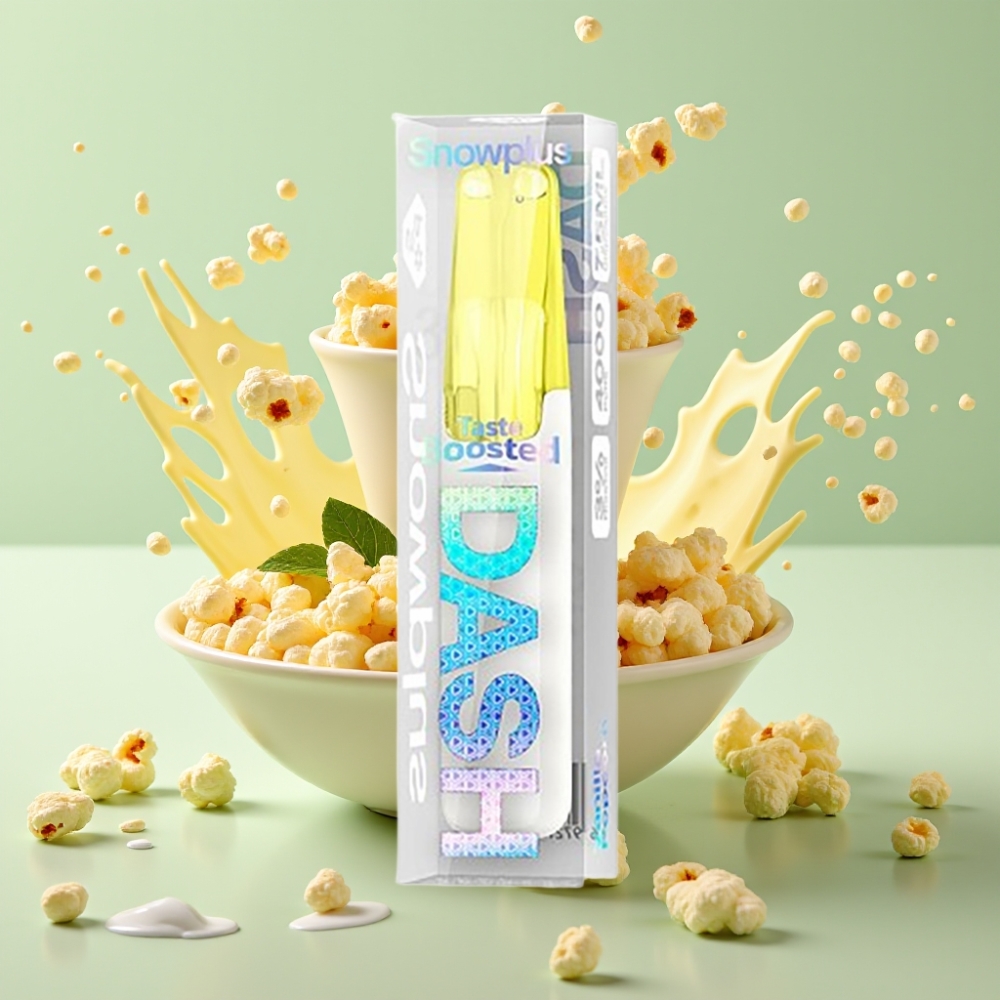 Snowplus Dash 4000 Puffs Atomizador Cerâmico 7,5ml Pipoca Baunilha