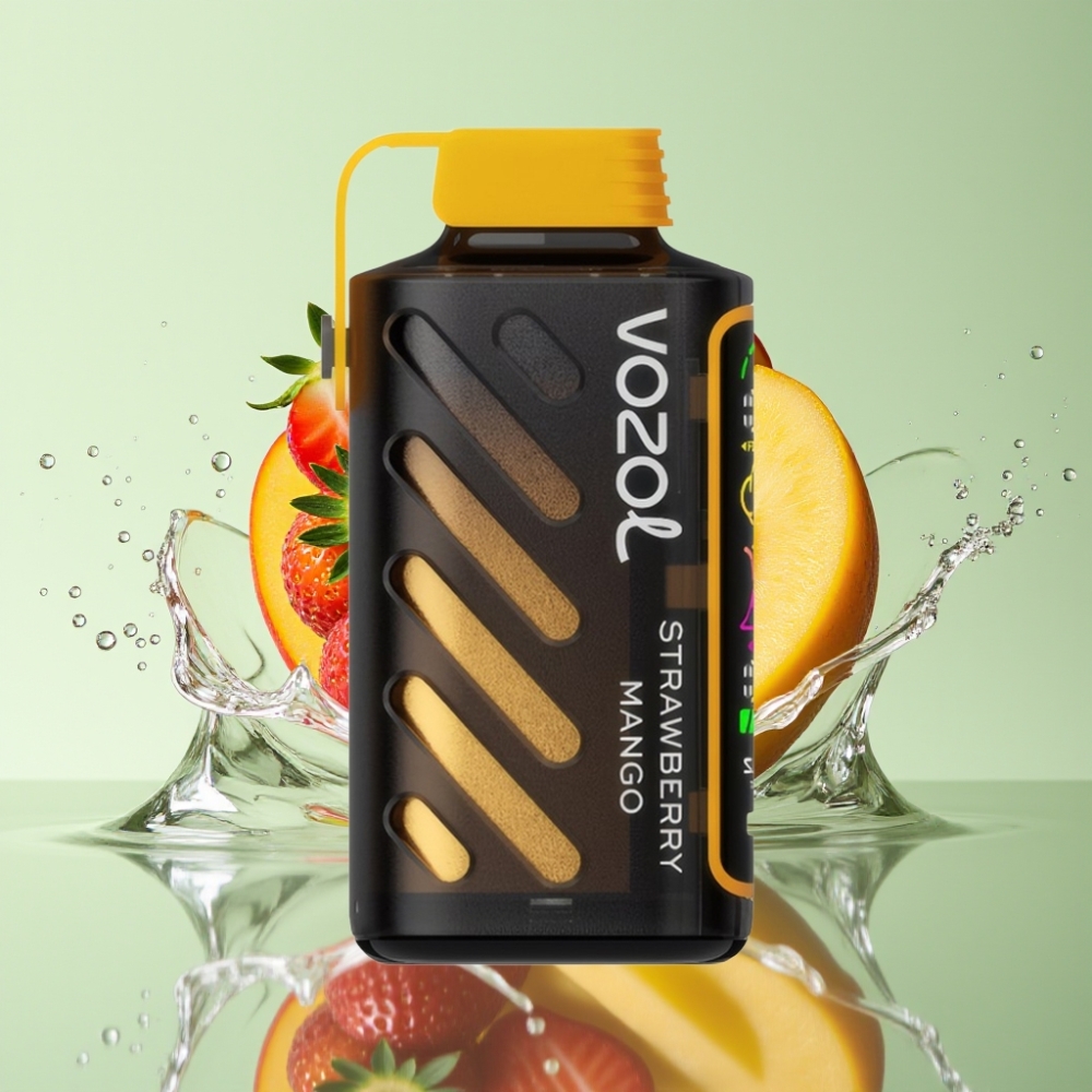 VOZOL Gear Power 20000 Puffs Morango Manga Tela Inteira Dual Mesh 20mL 5%