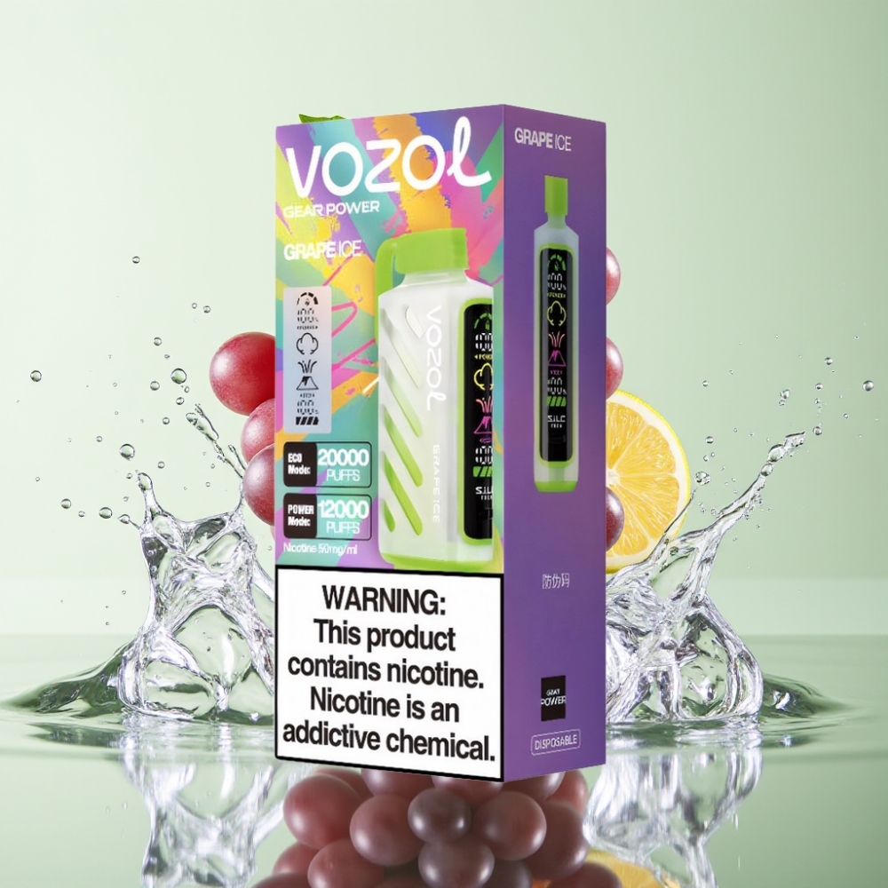 VOZOL Gear Power 20000 Puffs S.i.L.C. Tech Dual Mesh 20mL 5% Uva Gelo
