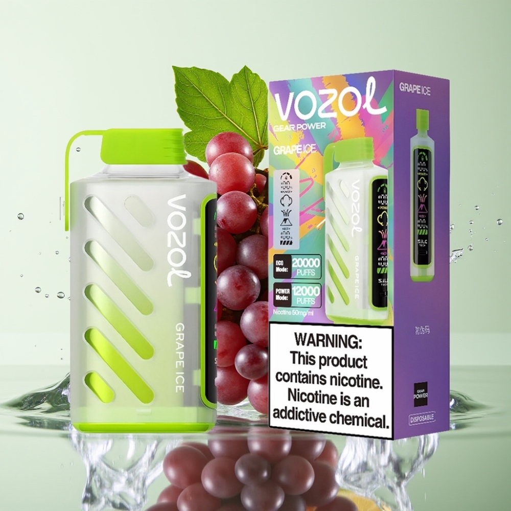 VOZOL Gear Power 20000 Puffs S.i.L.C. Tech Dual Mesh 20mL 5% Uva Gelo