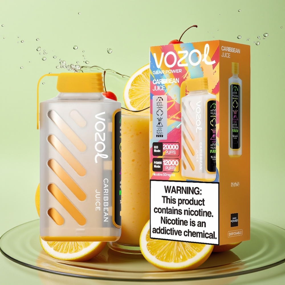 VOZOL Gear Power 20000 Puffs S.i.L.C. Tech Dual Mesh 20mL Suco Caribenho