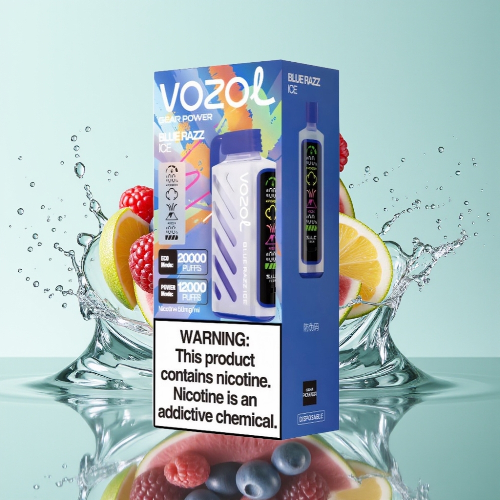 VOZOL Gear Power 20000 Puffs S.i.L.C. Tech Dual Mesh Coil 20mL 5% Mirtilo Gelado