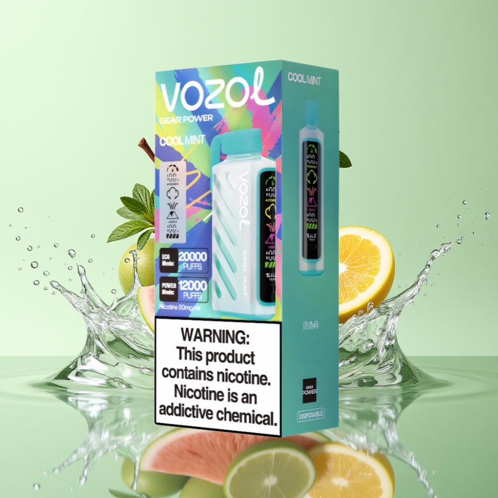 VOZOL Gear Power 20000 Puffs S.i.L.C. Tech Dual Mesh Tela Inteira 20mL Menta Fresca