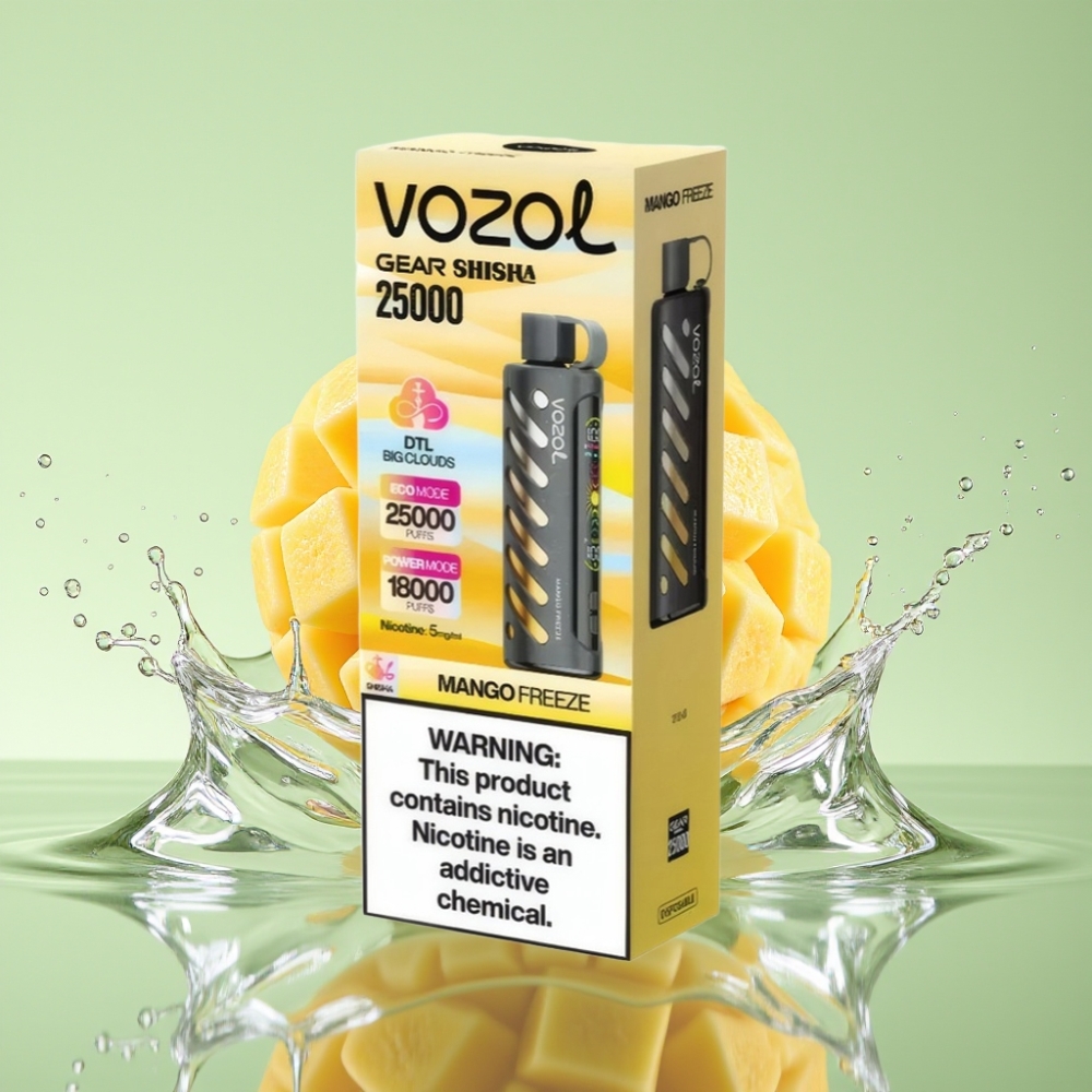VOZOL Gear Shisha 25000 Puffs S.iL.C Tech Dual Mesh Manga Gelado