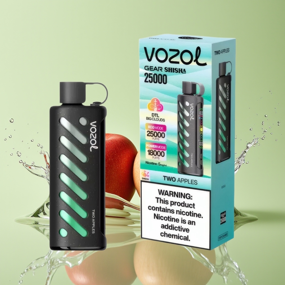 VOZOL Gear Shisha 25000 Puffs S.i.L.C Tech 1000mAh 5mg/ml Duas Maçãs