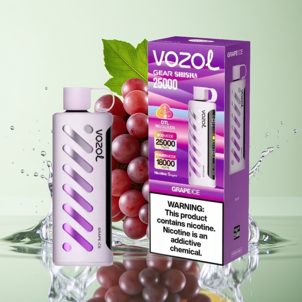 VOZOL Gear Shisha 25000 Puffs S.i.L.C Tech 1000mAh Uva Gelo