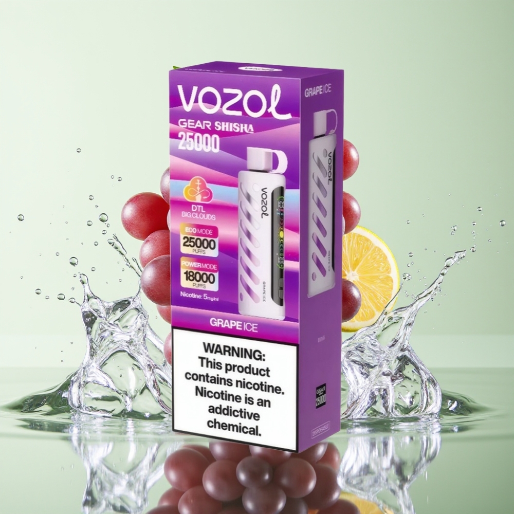 VOZOL Gear Shisha 25000 Puffs S.i.L.C Tech 1000mAh Uva Gelo