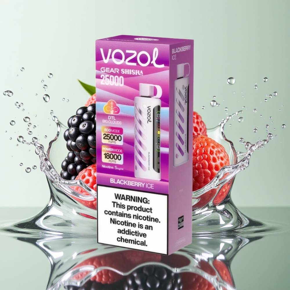 VOZOL Gear Shisha 25000 Puffs S.i.L.C Tech Dual Mesh 1000mAh 5mg/ml Blackberry Ice