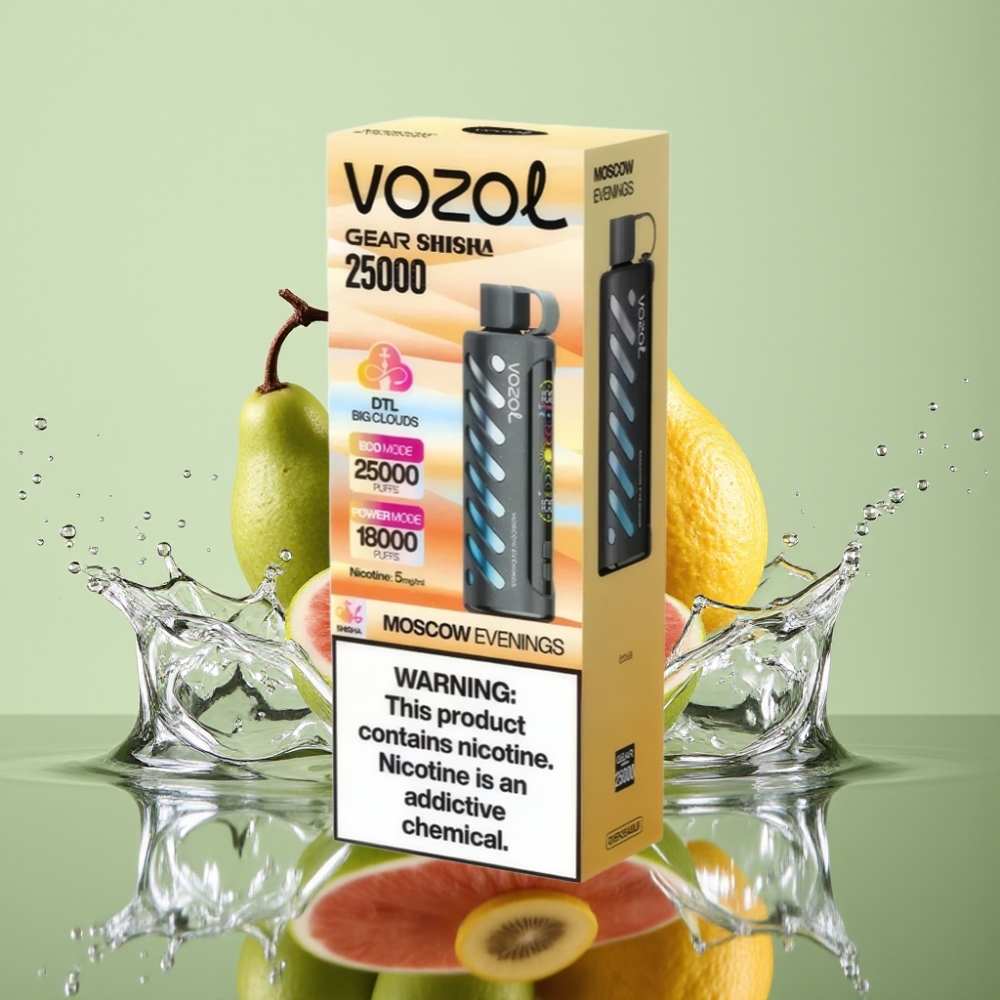 VOZOL Gear Shisha 25000 Puffs S.i.L.C Tech Dual Mesh 1000mAh 5mg/ml Noites de Moscou