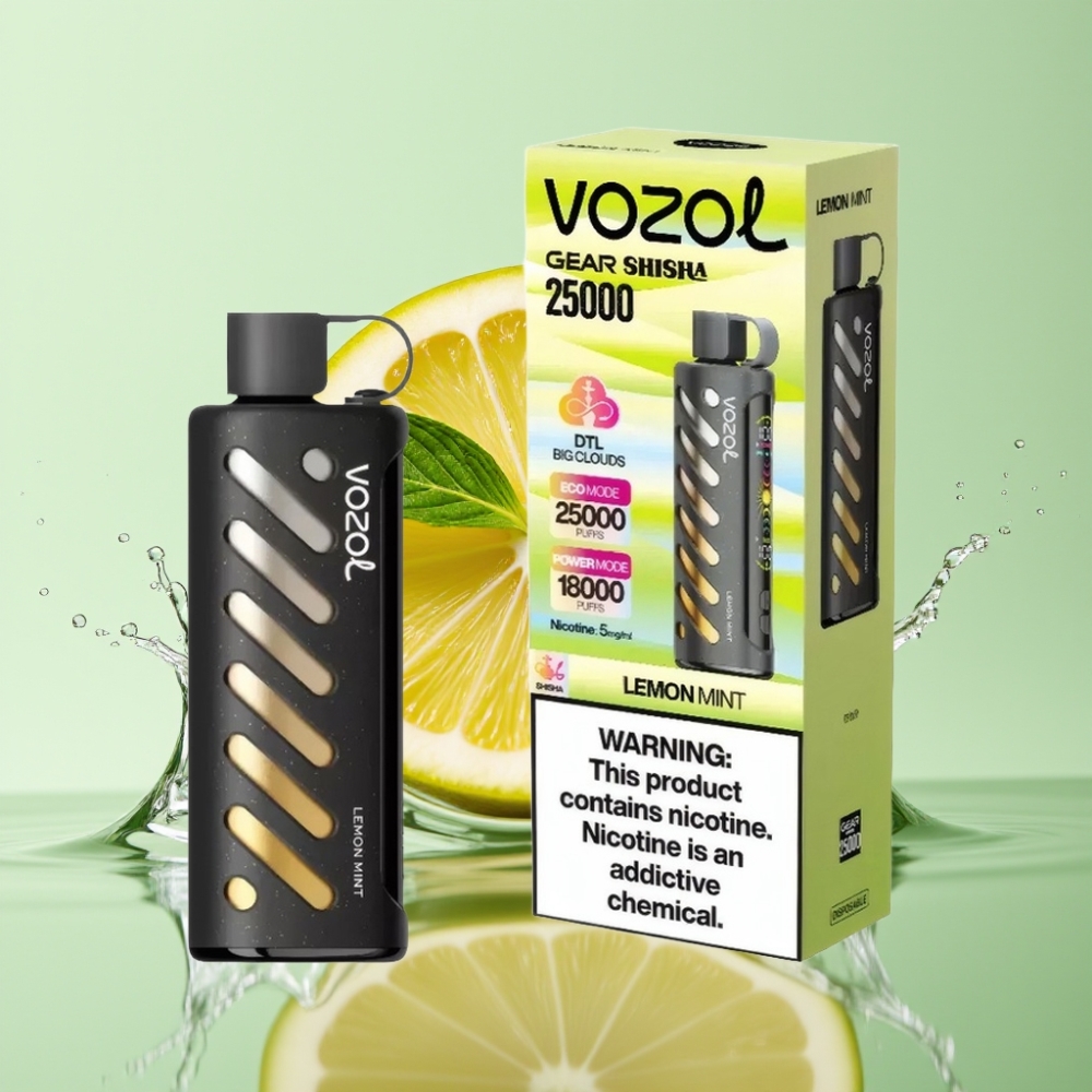 VOZOL Gear Shisha 25000 Puffs S.i.L.C Tech Dual Mesh Limão Hortelã