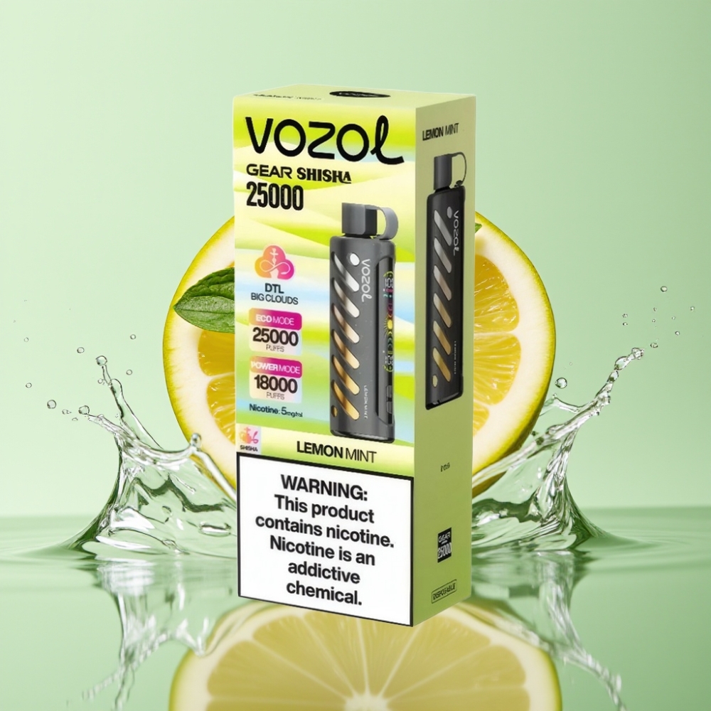 VOZOL Gear Shisha 25000 Puffs S.i.L.C Tech Dual Mesh Limão Hortelã