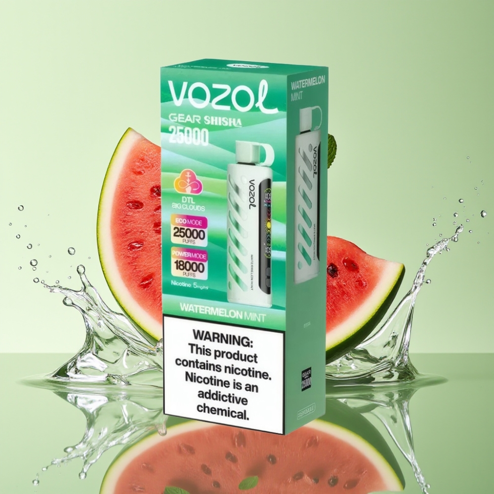 VOZOL Gear Shisha 25000 Puffs S.i.L.C Tech Dual Mesh Melancia Hortelã