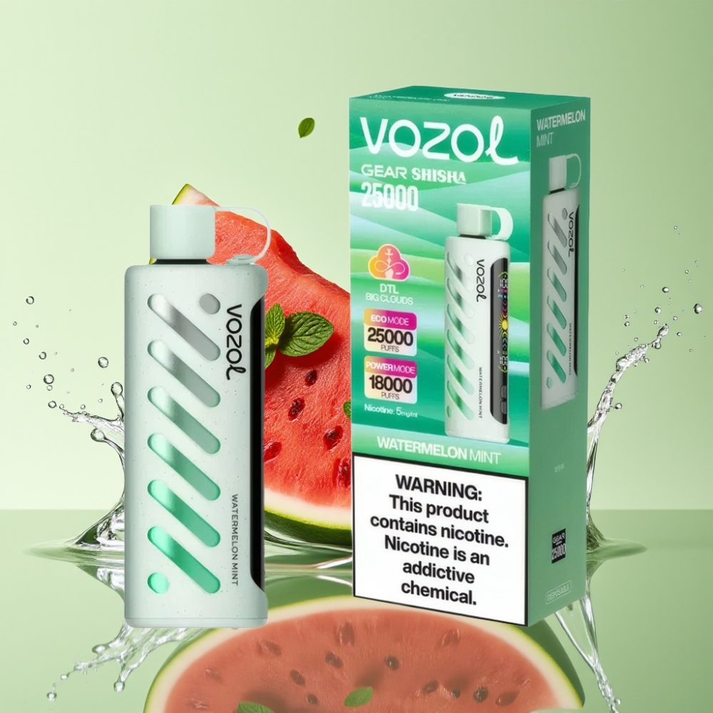 VOZOL Gear Shisha 25000 Puffs S.i.L.C Tech Dual Mesh Melancia Hortelã