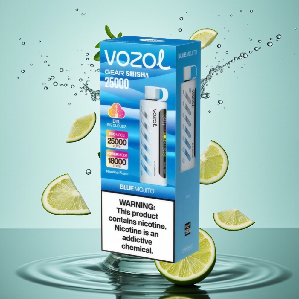 VOZOL Gear Shisha 25000 Puffs S.i.L.C Tech Dual Mesh Mojito Azul