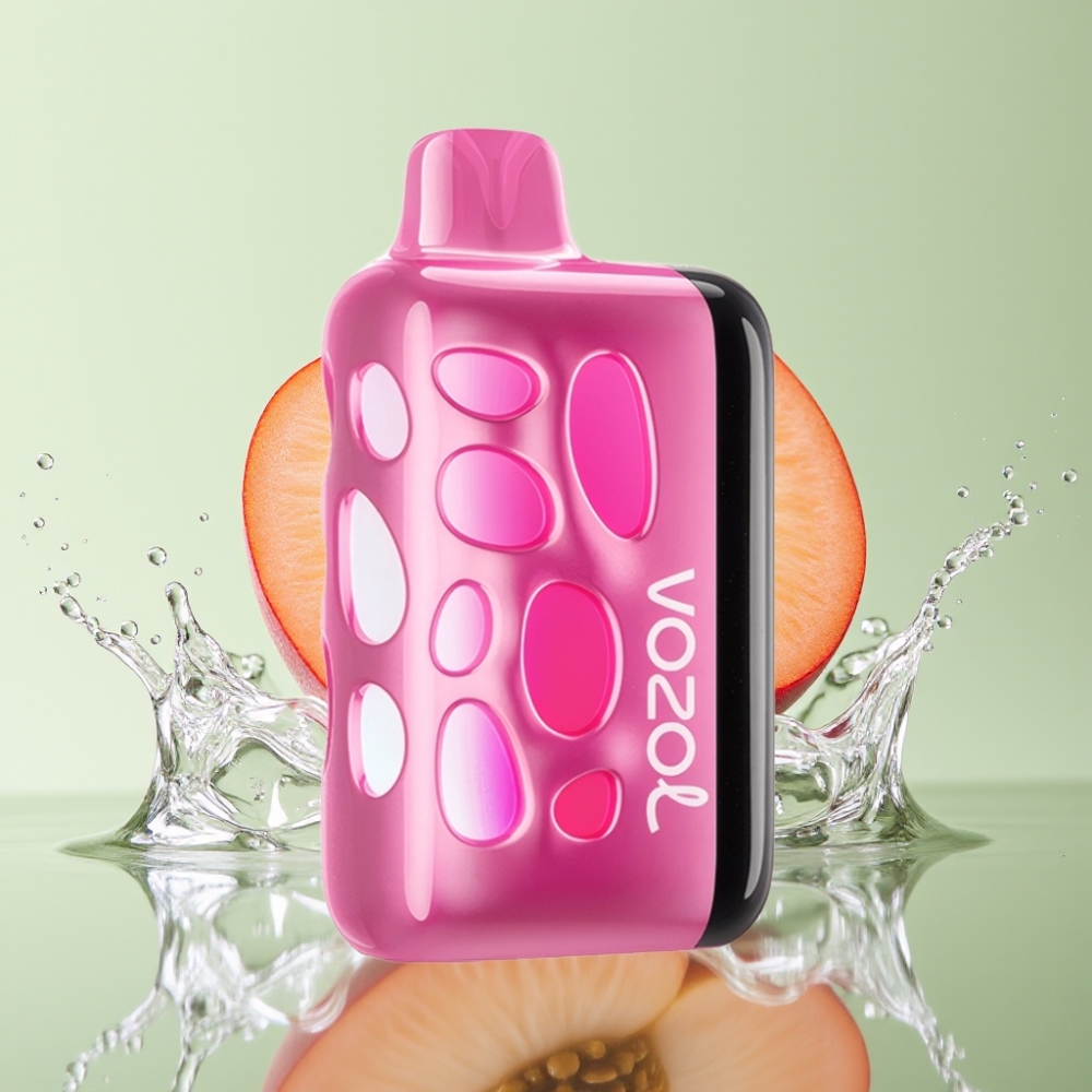 VOZOL RAVE 40000 Puffs 270° Glow Party Mode 80% Carga 20 Min 1000mAh Pêssego Gelo