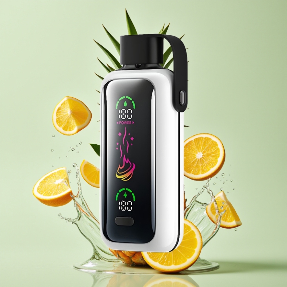 VOZOL Star 20000 Puffs Tela Espelhada HD 2.2" Dual Mesh 650mAh Laranja Abacaxi Lichia