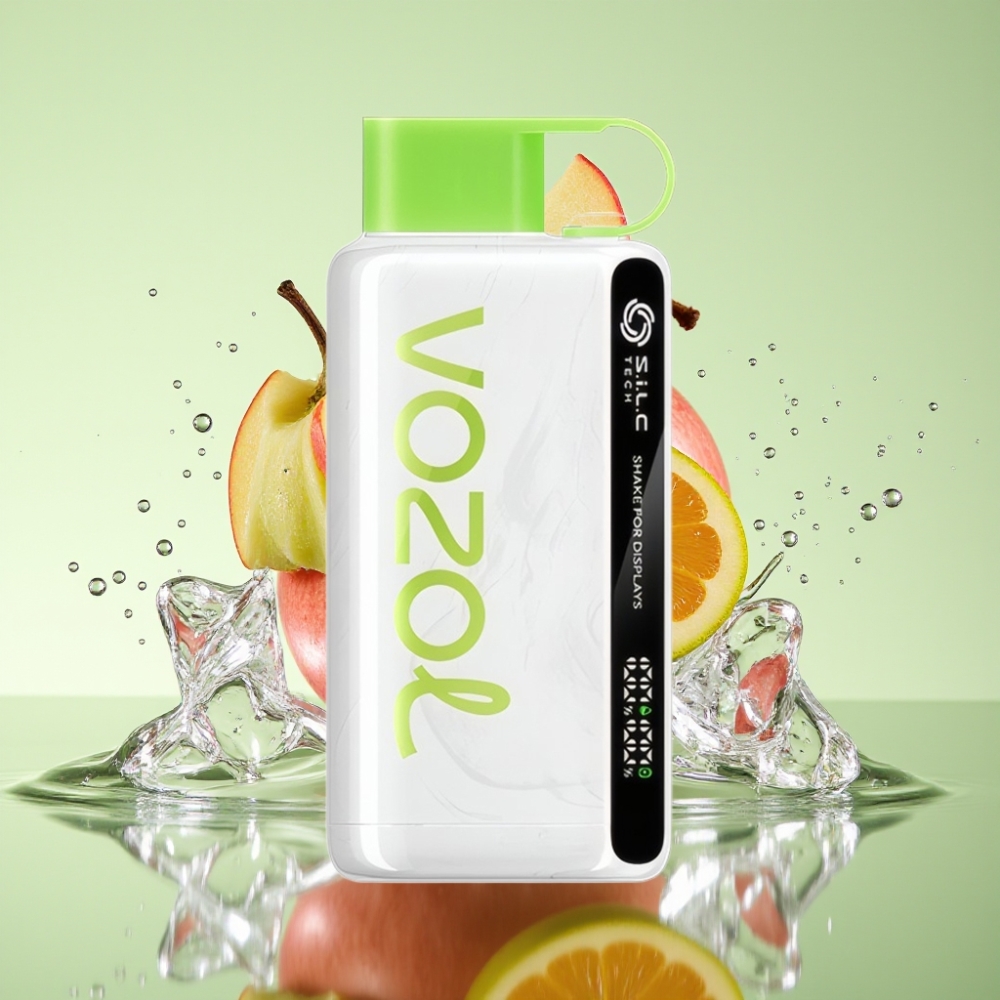 VOZOL STAR 9000/12000 Disposable Vape Maçã Verde Gelada com Recarga 30% Mais Rápida e 650mAh
